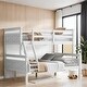 preview thumbnail 1 of 7, Contemporary Twin over Full Bunk Bed with Ladder, Sturdy Construction & Safety Guardrail, Save Space or Split Into 2 Beds, White White