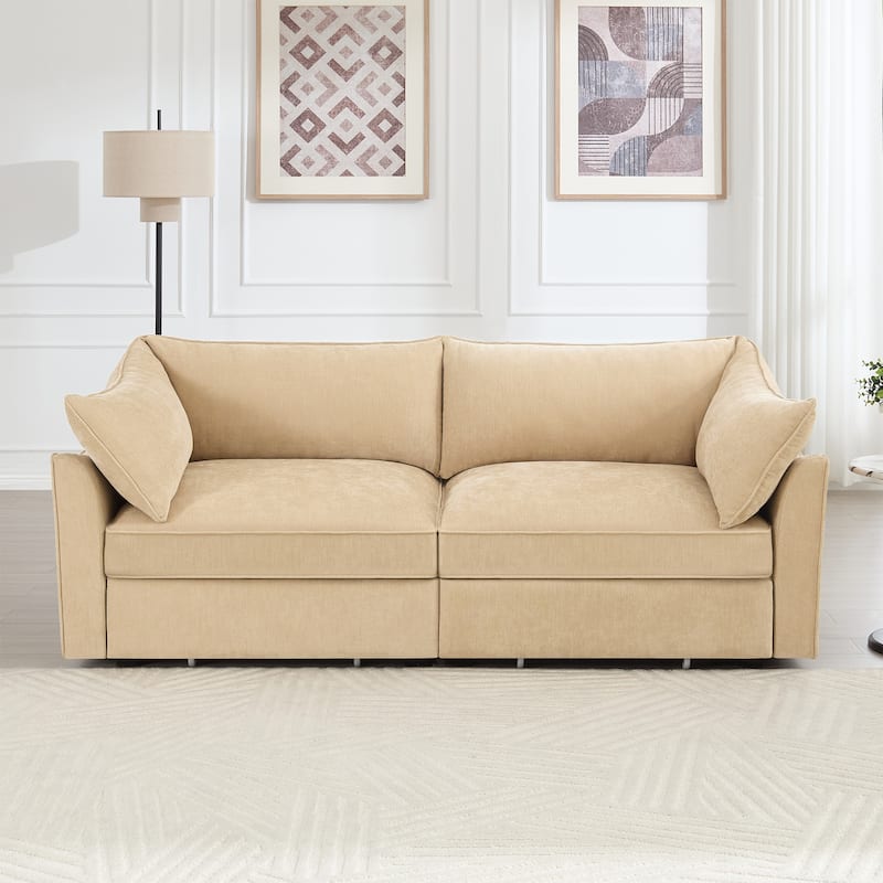 2-Seater Loveseat with Under-Seat Drawers - Wheat