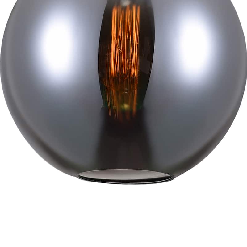 Glass 1 Light Down Mini Pendant With Smoke Finish