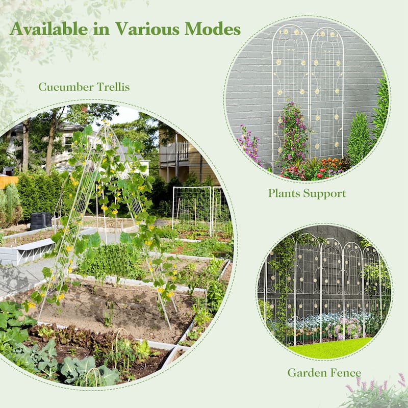 Costway 4 Pack Rustproof Metal Garden Trellis 71" x 20" Wire Lattice - See Details