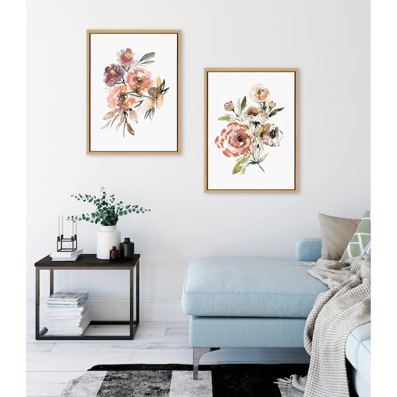 Kate and Laurel Sylvie Flora Bouquet Canvas Art by Sara Berrenson