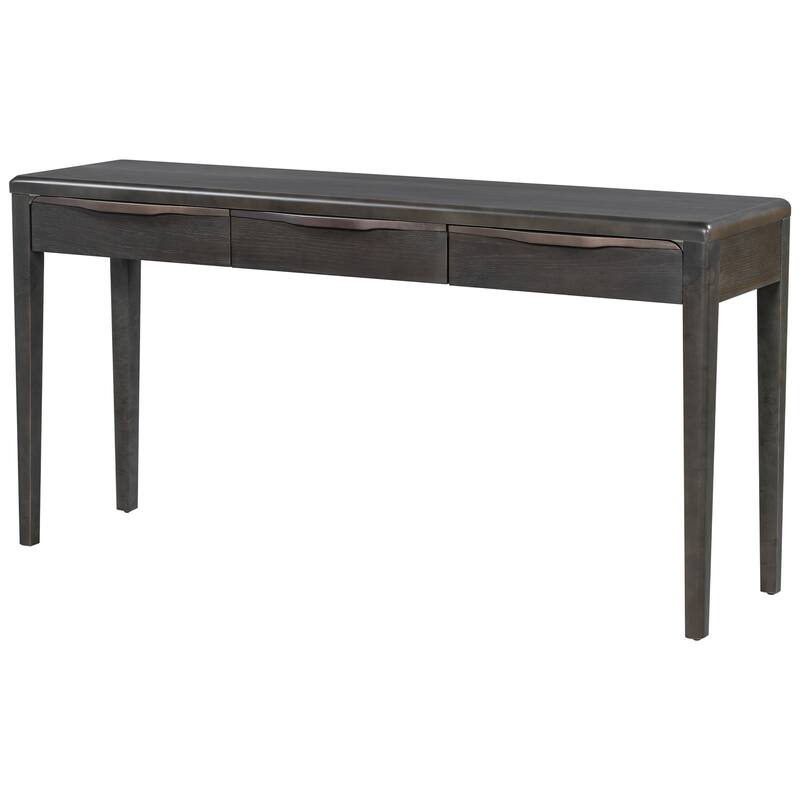 59.84"Elegant Console Table,Light Luxury Entryway Table with 3 Drawers,Farmhouse Sofa Table with Soft-Corner Design