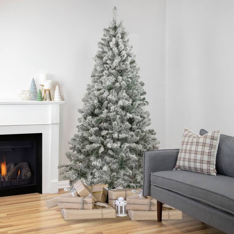 6.5' Heavily Flocked Madison Pine Artificial Christmas Tree Unlit