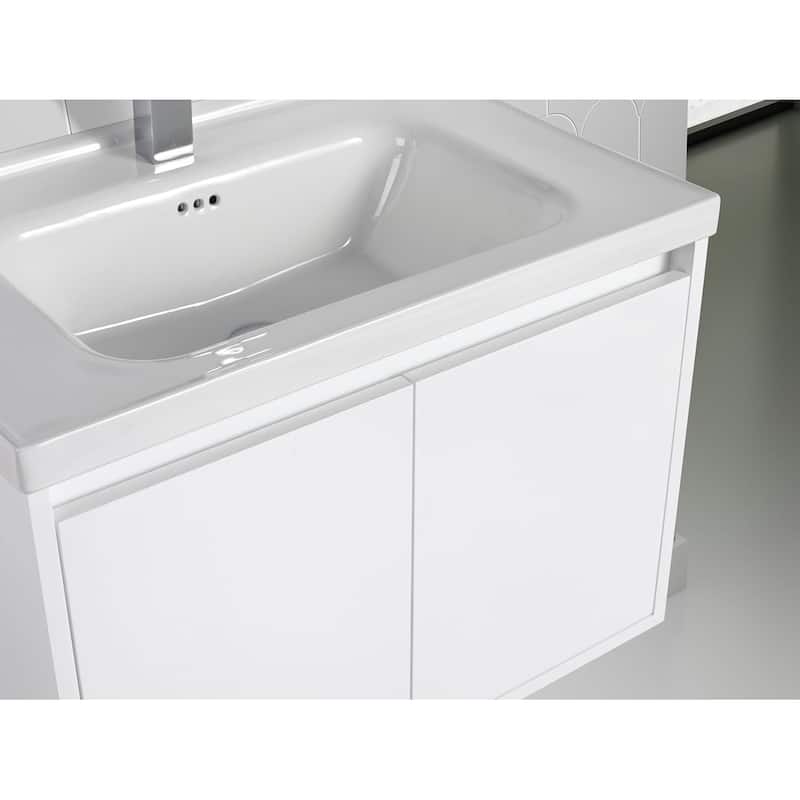 Blossom 28" Wall Mounted Floating Bathroom Vanity with Ceramic Sink