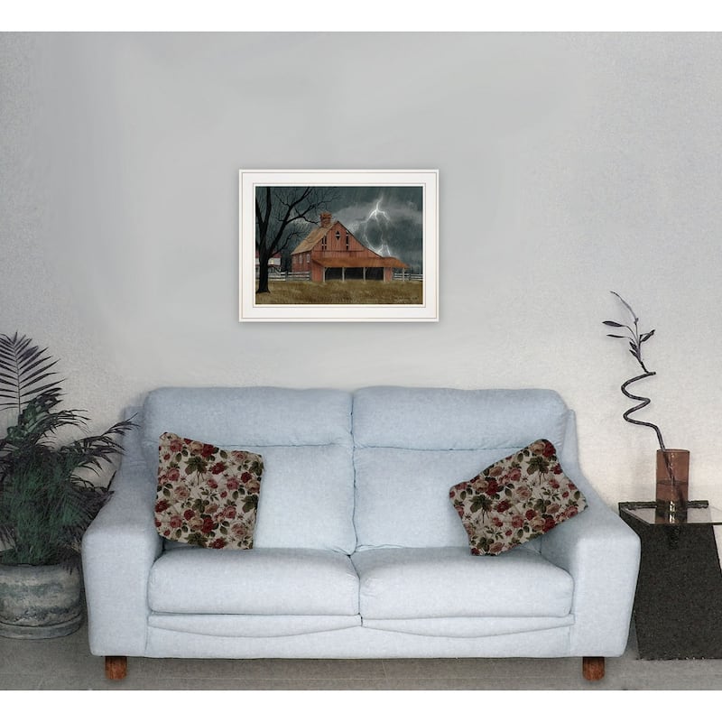 TrendyDecor4U Farmhouse "Dark and Stormy Night" Framed Print Wall Art by Billy Jacobs - Earthtone