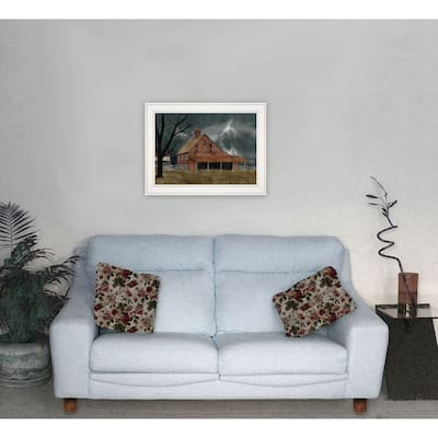 TrendyDecor4U Farmhouse "Dark and Stormy Night" Framed Print Wall Art by Billy Jacobs - Earthtone