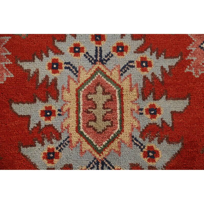 Orange Geometric Heriz Serapi Indian Large Rug Handmade Wool Carpet - 11'11" X 14'10"