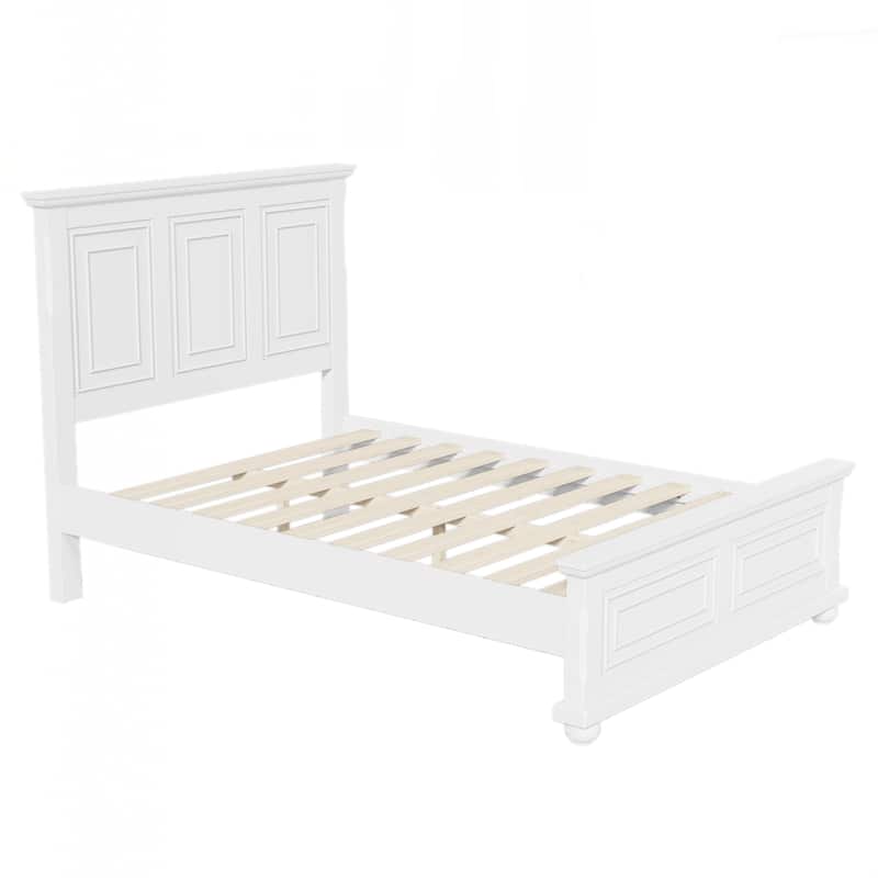 Traditional Town and Country Style Pinewood Vintage Tall Headboard Queen Bed Frame