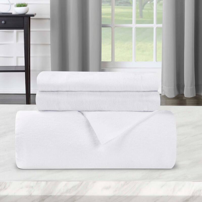 Superior Classic Solid Flannel Cotton Duvet Cover Set