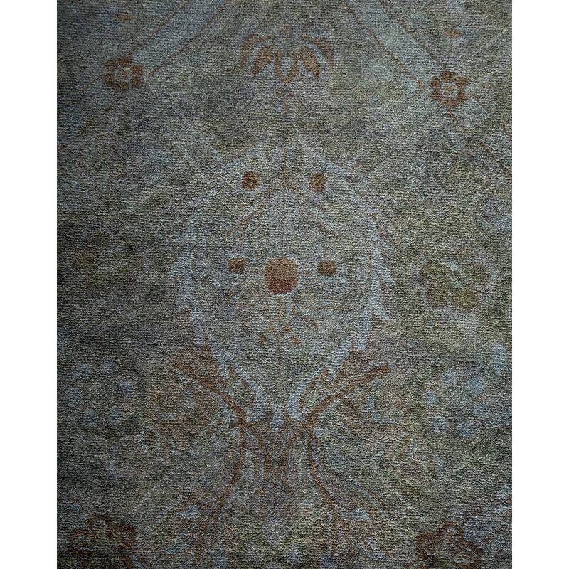 Overton Hand Knotted Wool Vintage Inspired Modern Contemporary Overdyed Gray Area Rug - 8' 3" x 13' 10"