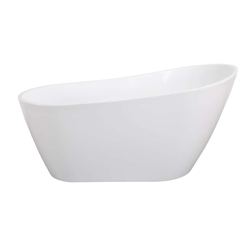 55"/59"/63"/67" Acrylic Freestanding Soaking Bathtub with Drain