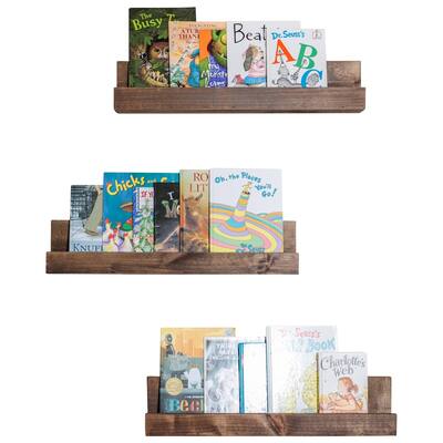 DRAKESTONE 28x4.75x4 Floating Book + Display Shelf - 3-Pack - Walnut