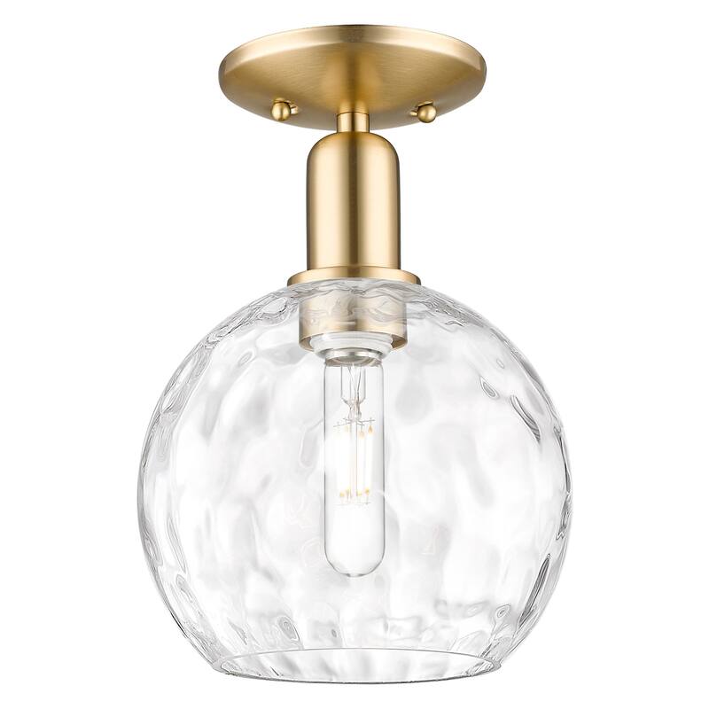 Innovations Lighting 716-1C-12-8 Athens Water Glass Semi-Flush Athens - Champagne Bronze / Clear Water Glass