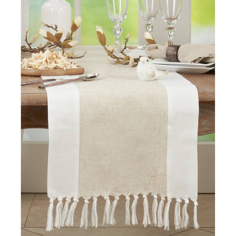 Two-Tone Design Long Table Runner