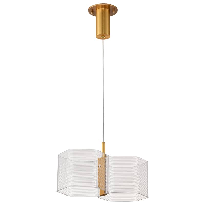 Kenzo LED 2 Light Mini Pendant Polished Anodized Bronze Finish Light Guide Panel - Polished Anodized Bronze