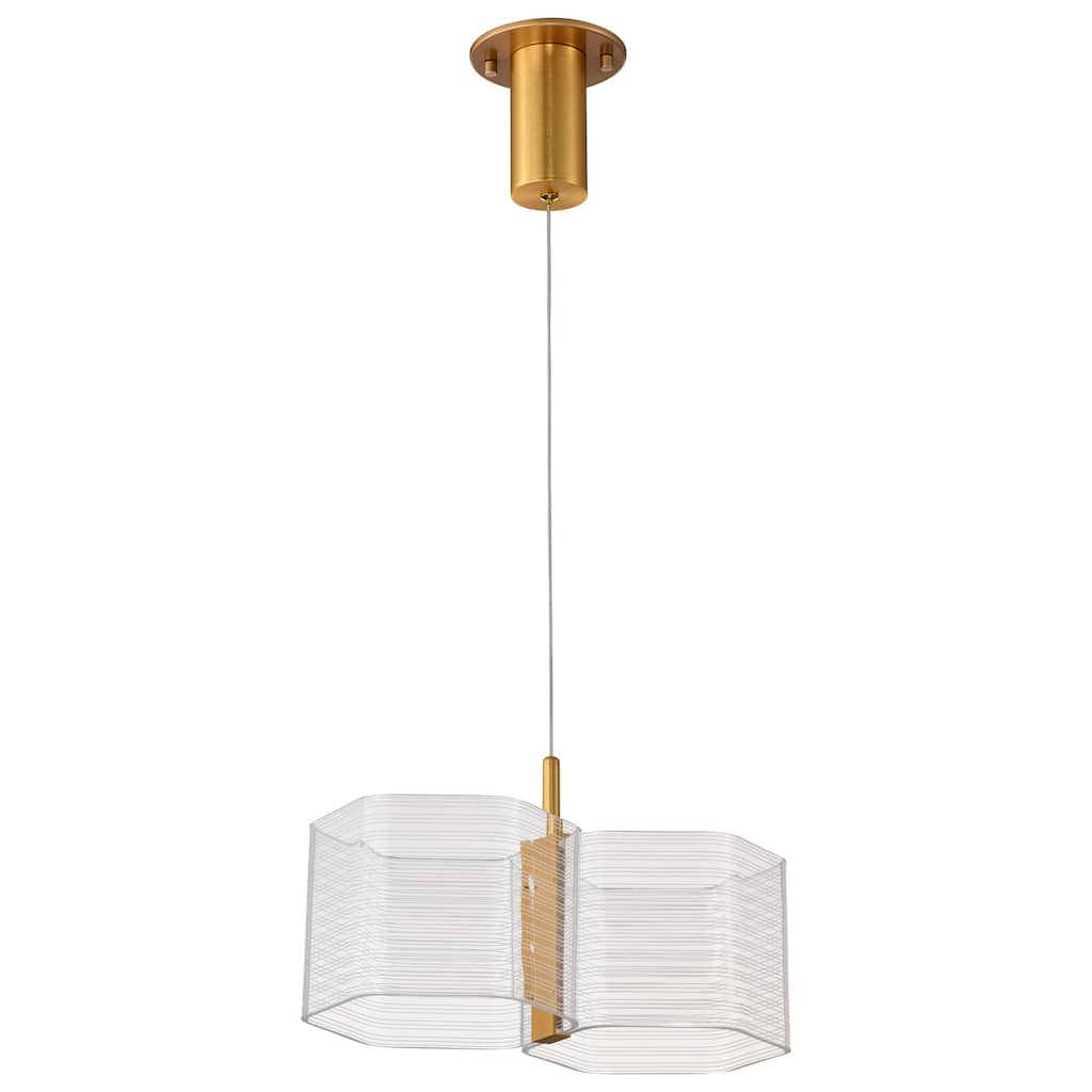 Kenzo LED 2 Light Mini Pendant Polished Anodized Bronze Finish Light Guide Panel - Polished Anodized Bronze