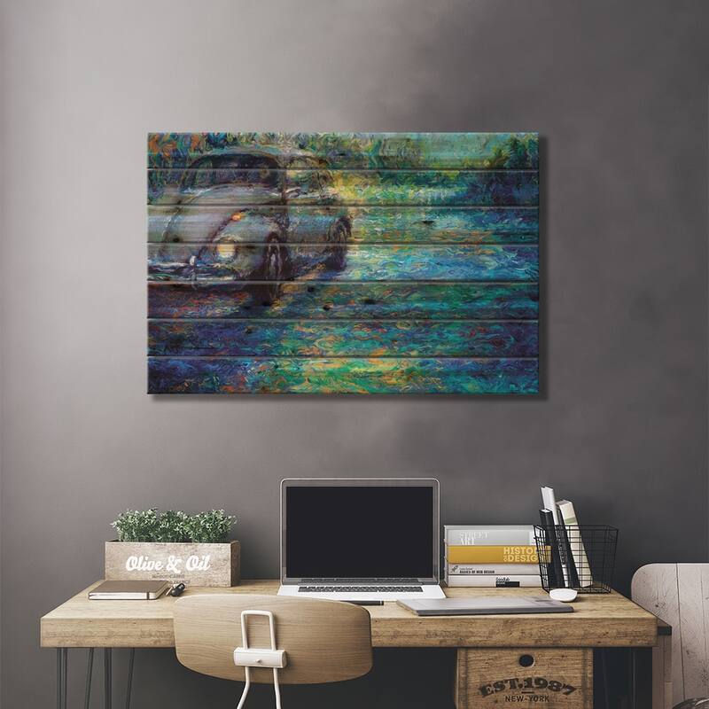 Chinchilla Grey Print On Wood by Iris Scott - Multi-Color