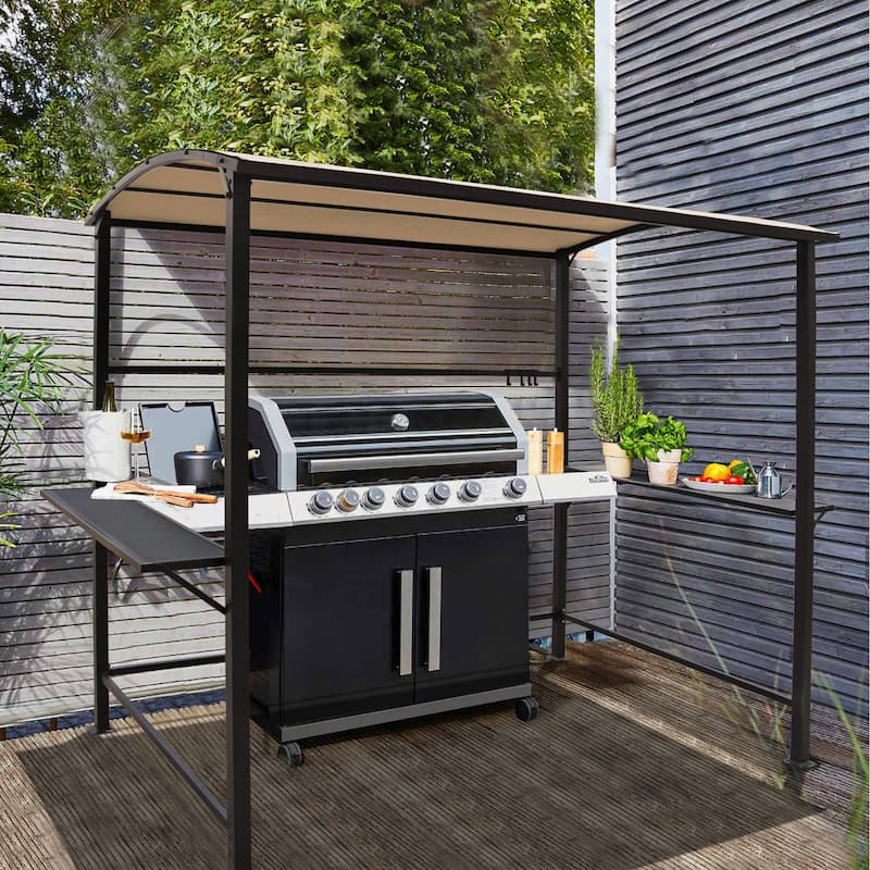 Outdoor 5 ft. x 8 ft. Steel Frame Grill Gazebo Canopy Barbecue Shelter