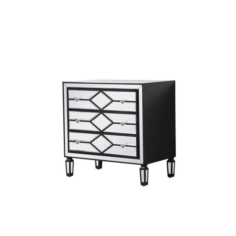 3 Drawer Mirrored Accent Chest