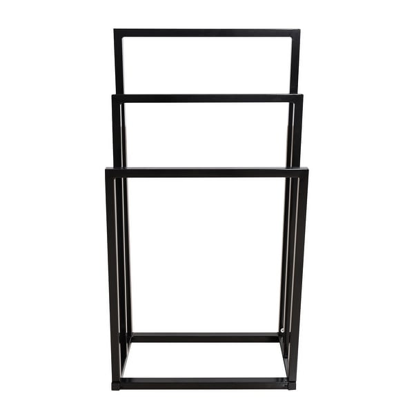 Black freestanding store hand towel holder
