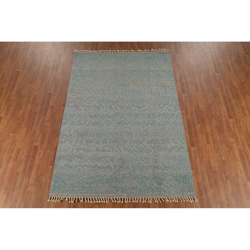 Moroccan Abstract Area Rug Handmade Wool Carpet - 6'0"x 9'1"