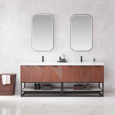 Mahon Double Bath Vanity with Composite Stone Top without Mirror