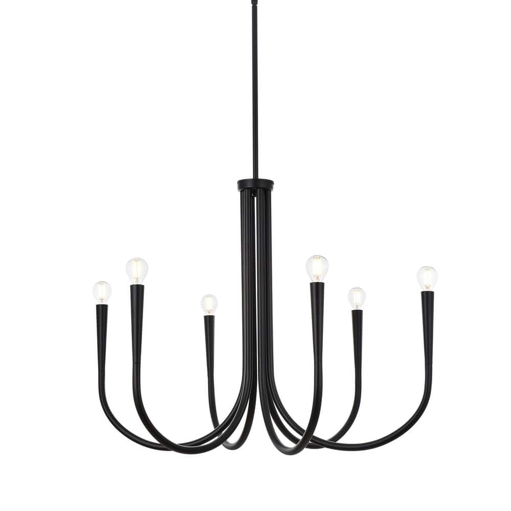 Elegant Lighting LD722D30 Layne 6 Light 30" Wide Taper Candle Style