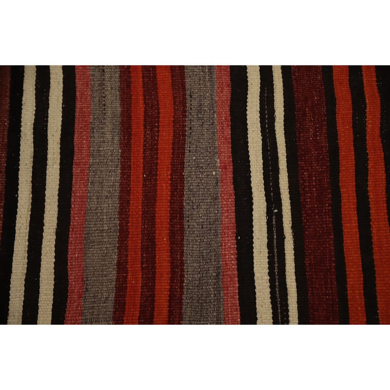 Hand Woven Oriental 100% Wool Carpet Southwestern Geometric Multi-Colored Kilim Area Rug - 9' 3'' X 5' 3''