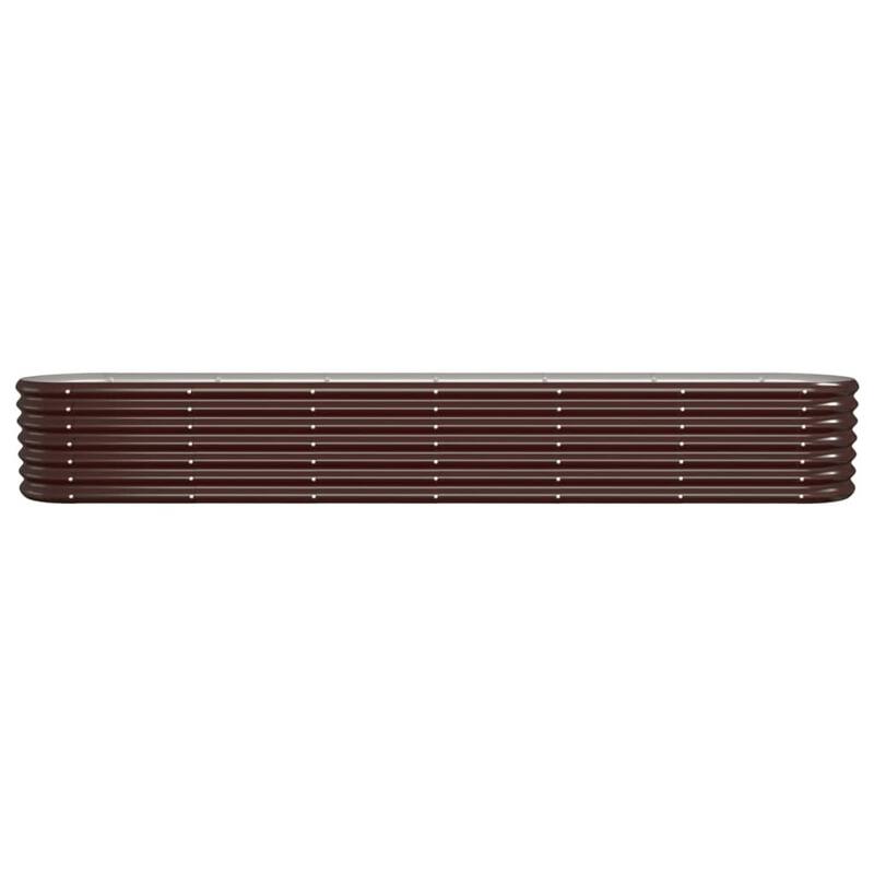 vidaXL Garden Raised Bed Brown Powder-coated steel Large Durable - 102.4" x 15.7" x 14.2"/ 1