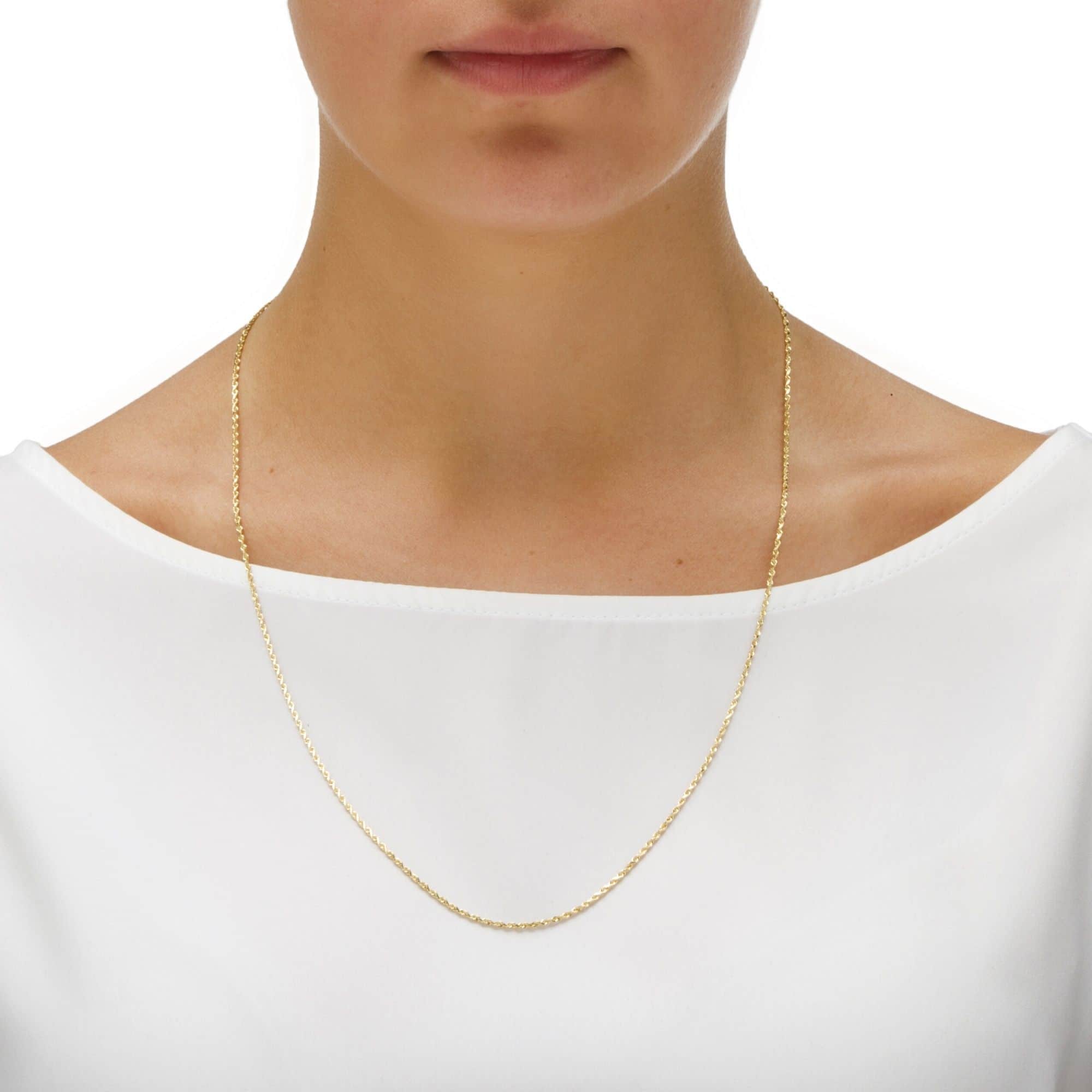 Necklace Chain 14K Gold Plated Twist Cable Chain Sweater Chain