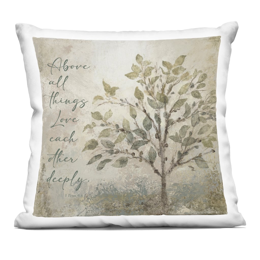 Stupell Rustic Love Each Other Deeply Decorative Printed Throw Pillow Design by John Spaeth