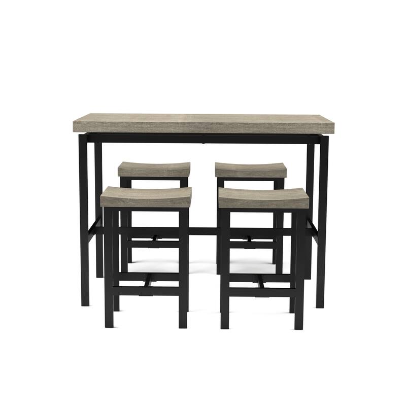 Feri Transitional Black Metal 5-Piece Counter Height Dining Set by Furniture of America