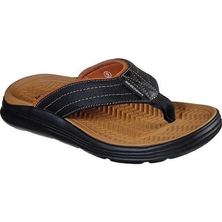 Shop Skechers Men S Relaxed Fit Sargo Tenview Thong Sandal Black