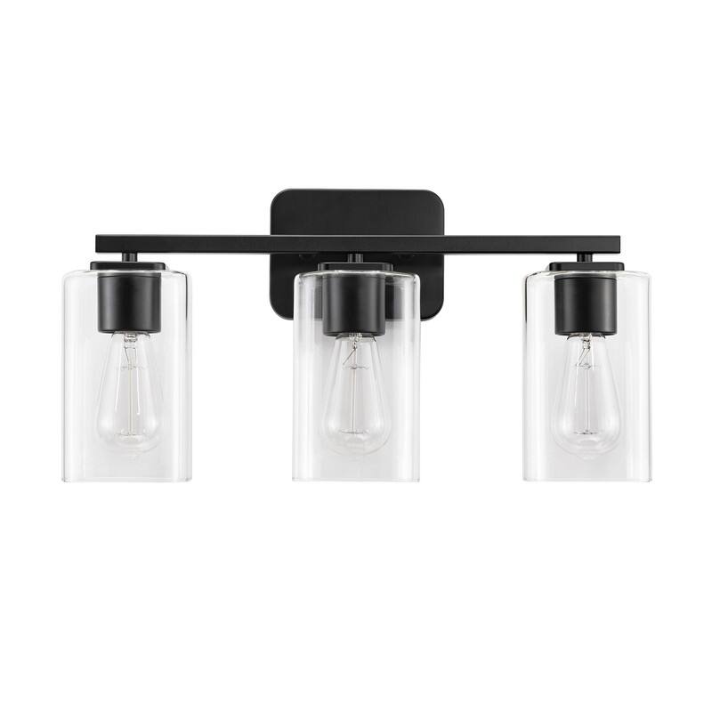 KAWOTI 3 Light Bathroom Vanity Light with Rectangular Glass Shade