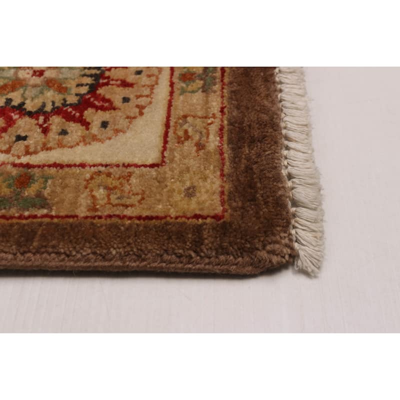 ECARPETGALLERY Hand-knotted Jamshidpour Dark Brown Wool Rug - 5' 5" x 8' 2"