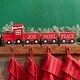 Glitzhome Set of 4 Wooden Metal Christmas Train Stocking Holder - On ...