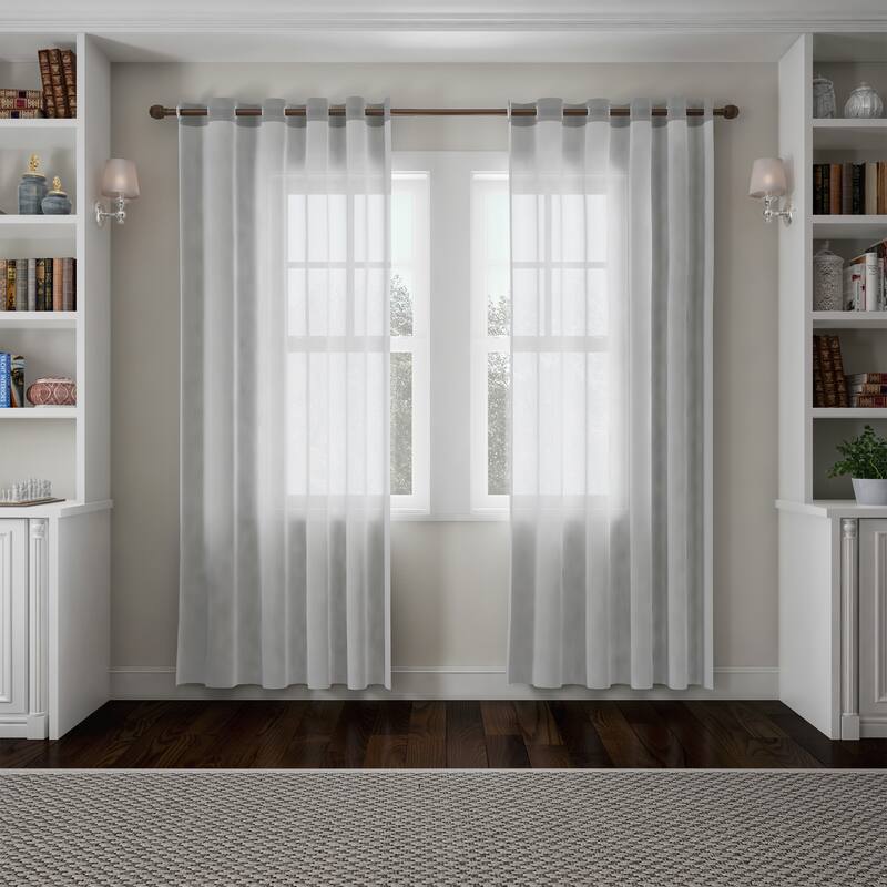 Adjustable Window Curtain Rod and Cap Shaped Finial
