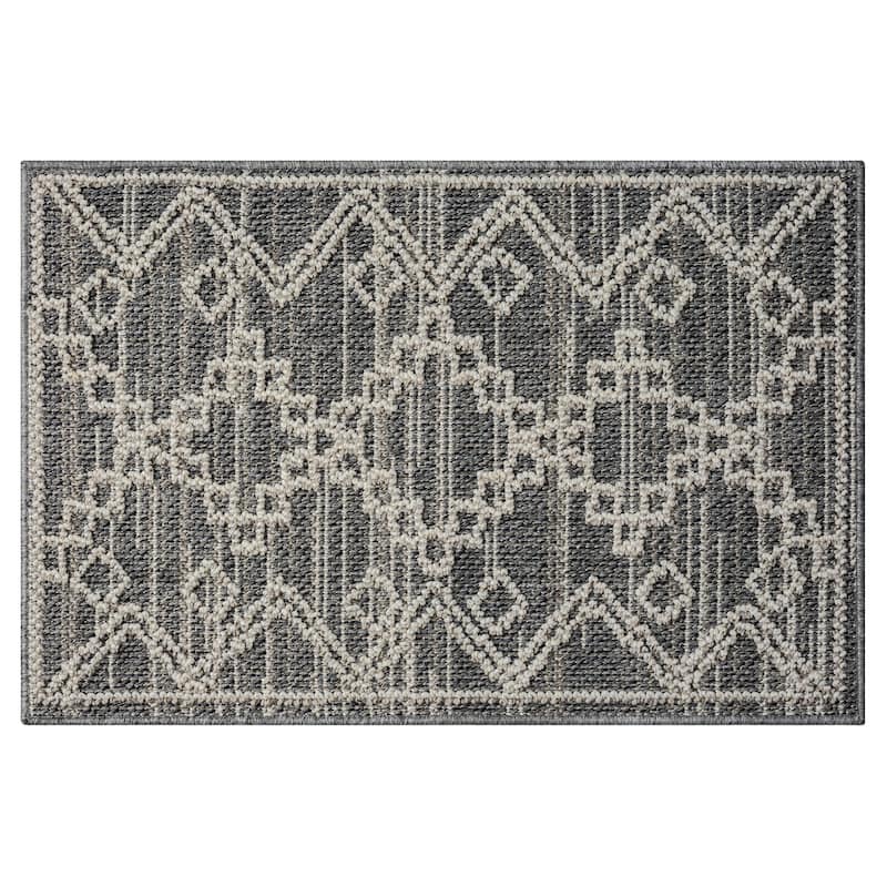 Terra by Obeetee Resort Diamonds Rug - Cream/Onyx - 2' x 3'