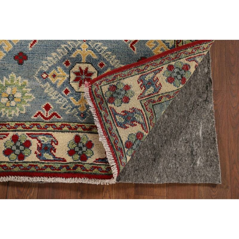 Traditional Light Blue Kazak Foyer Rug Handmade Wool Carpet - 2'8" x 4'1"