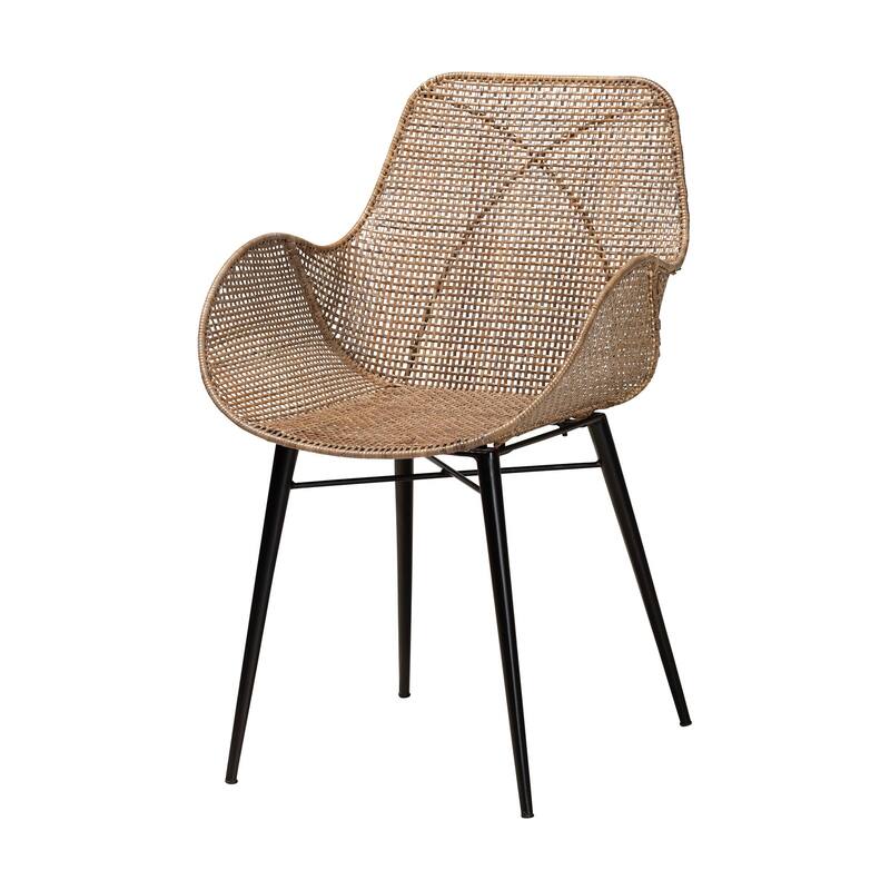 Ballerina Modern Bohemian Rattan and Metal Dining Set