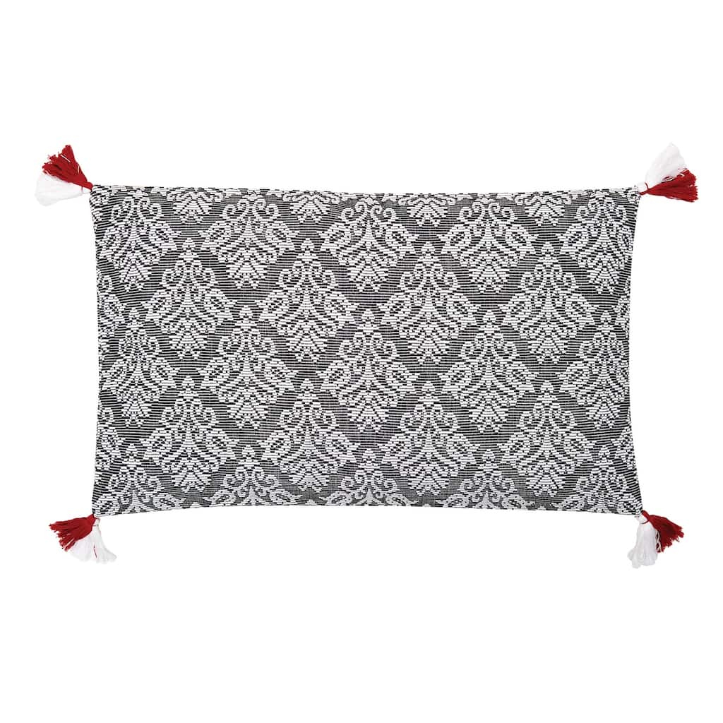 Lottie Floral Tasseled Cotton Decorative Throw Pillow, GET