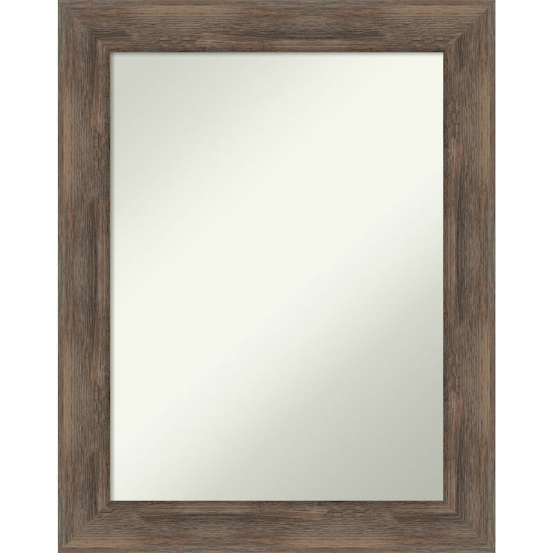 Non-Beveled Wood Wall Mirror - Hardwood Mocha Frame