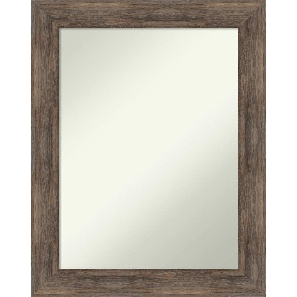 Non-Beveled Wood Wall Mirror - Hardwood Mocha Frame
