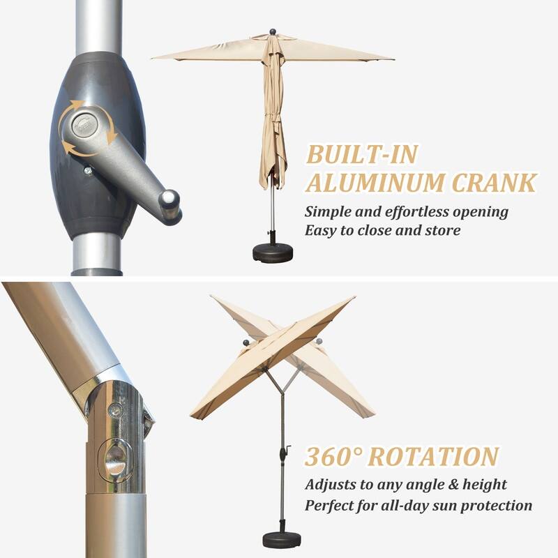 Domi Outdoor Living 6.5' x 10' Tilt Aluminum Patio Umbrella