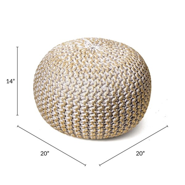 nuLOOM Hand Knitted Cotton Twisted Casual Living Disco Cables Pouf