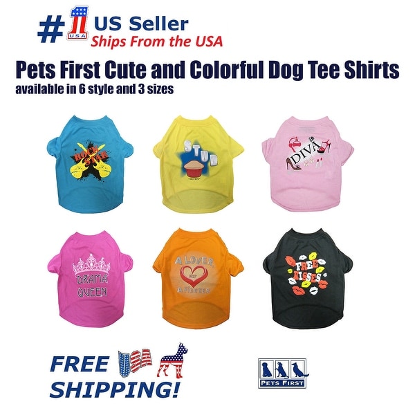 Pets First Cute Fashionable and Colorful Dog Tee Shirt available in 6 style color and 3 size