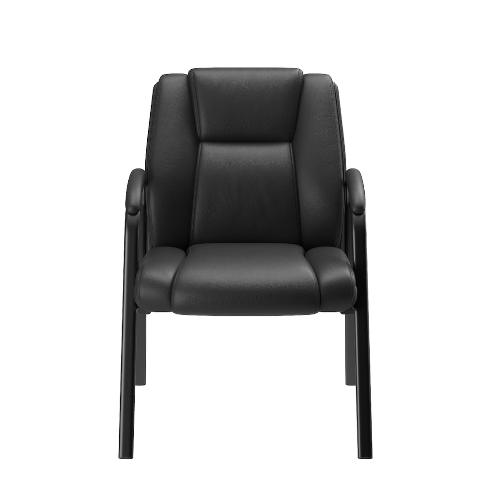 Ergonomic Visitor Chair PU Leather Armrest Steel Frame with Sponge Cushion