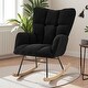 preview thumbnail 10 of 51, Teddy Fabric Tufted Glider Rocking Chair with Metal Frame