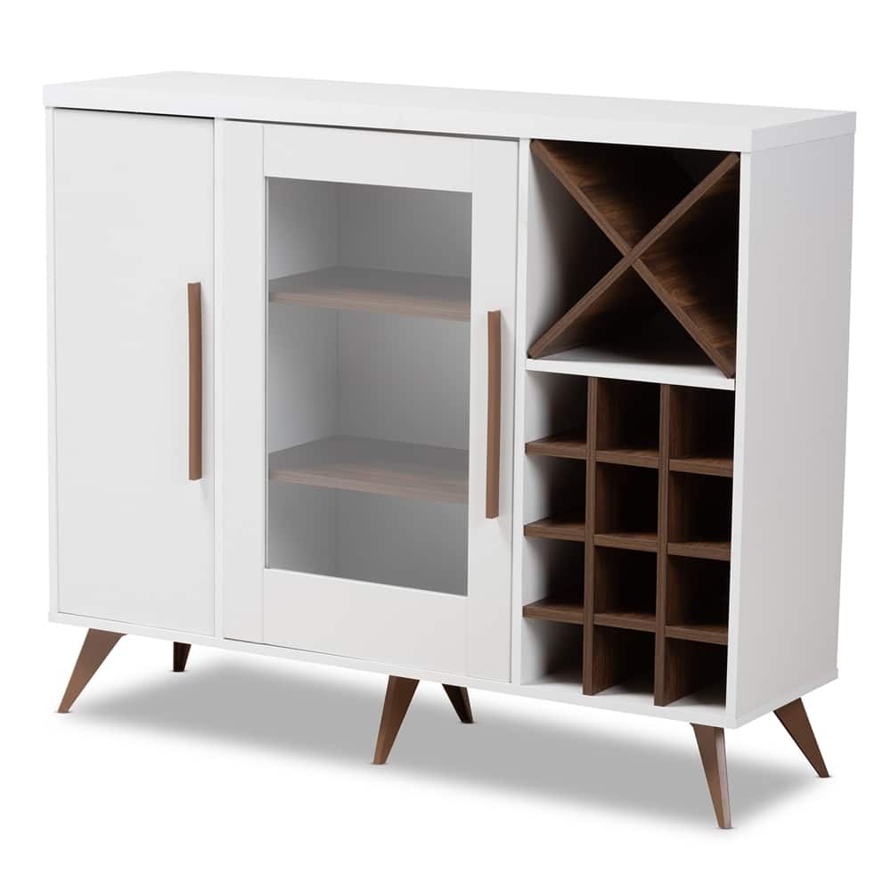 Pietro Mid-Century Modern Finished Wine Cabinet - 38.78" High x 47.24" Wide x 13.39" Deep