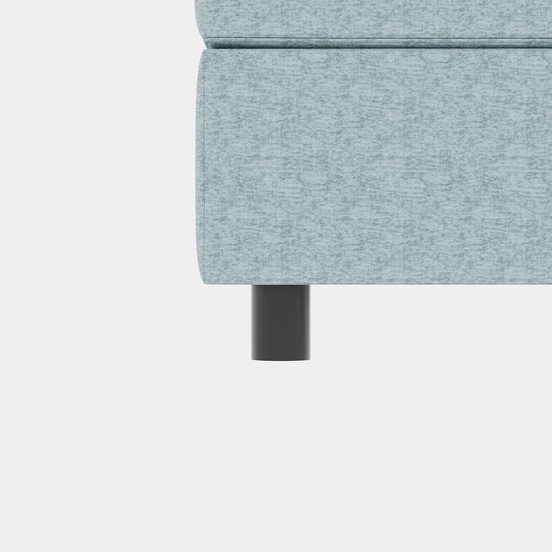 Blue 129'' Convertible 8 Seater Modular Sectional Sofa with Storage Ottoman, Comfortable Sleeper Options